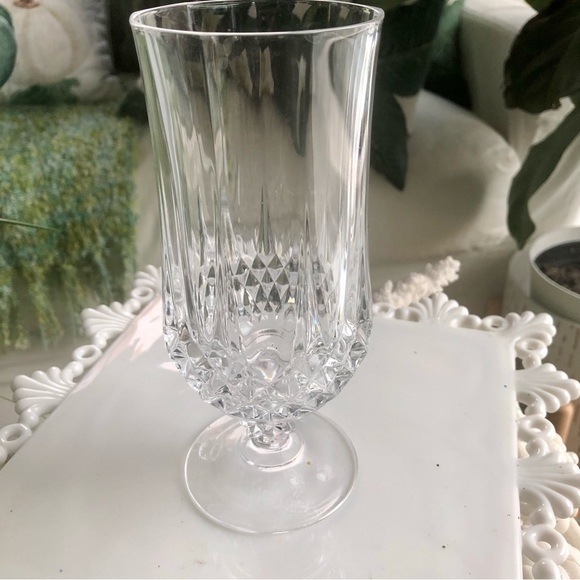 4) Longchamp CRISTAL D'ARQUES-DURAND Stemware Iced Tea Glasses - Picture 2 of 5
